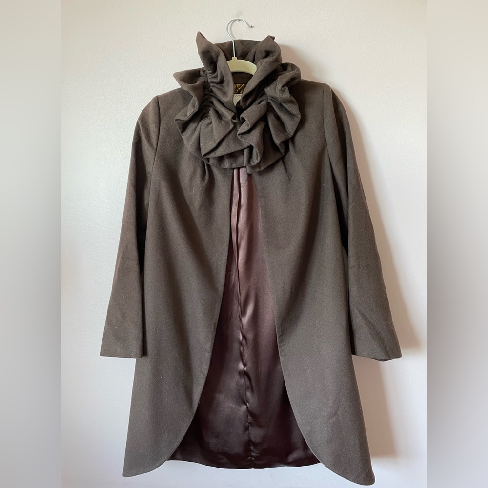 Milly brown cape coat with sleeves